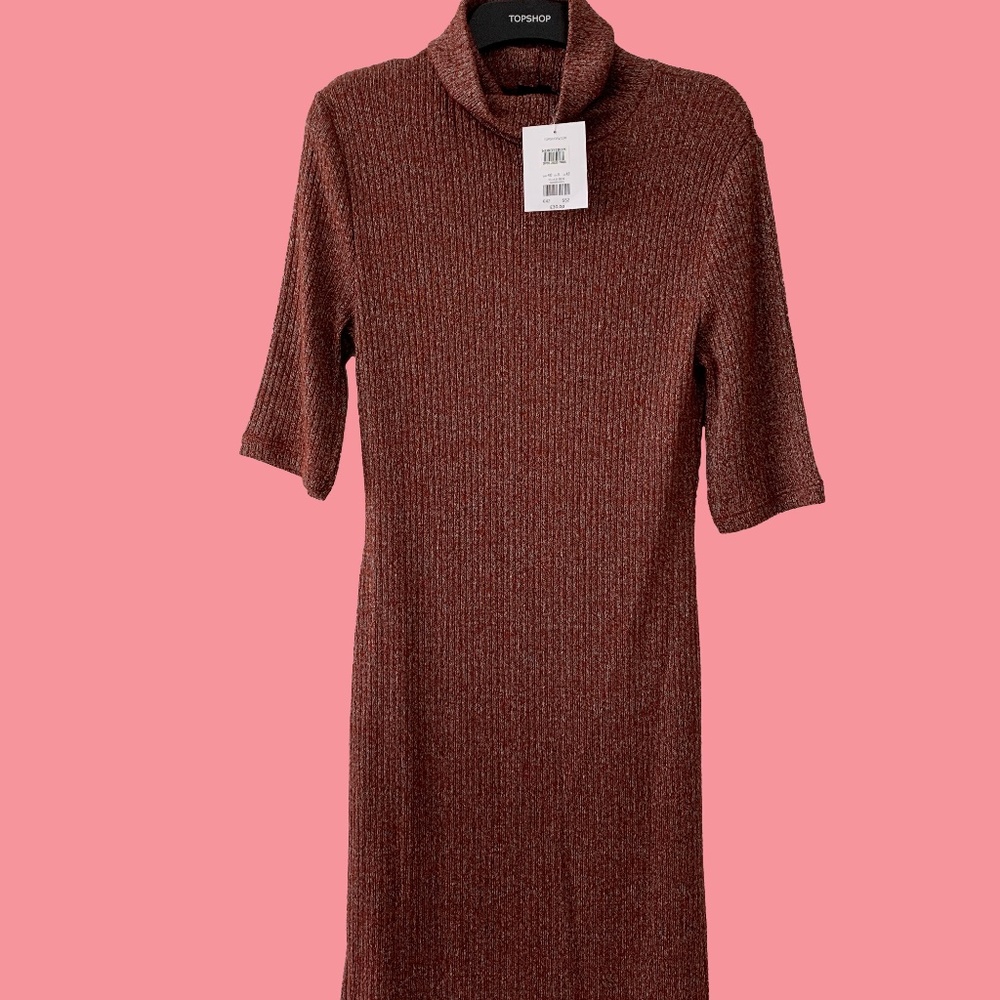 Topshop Burgundy Sweater Dress
